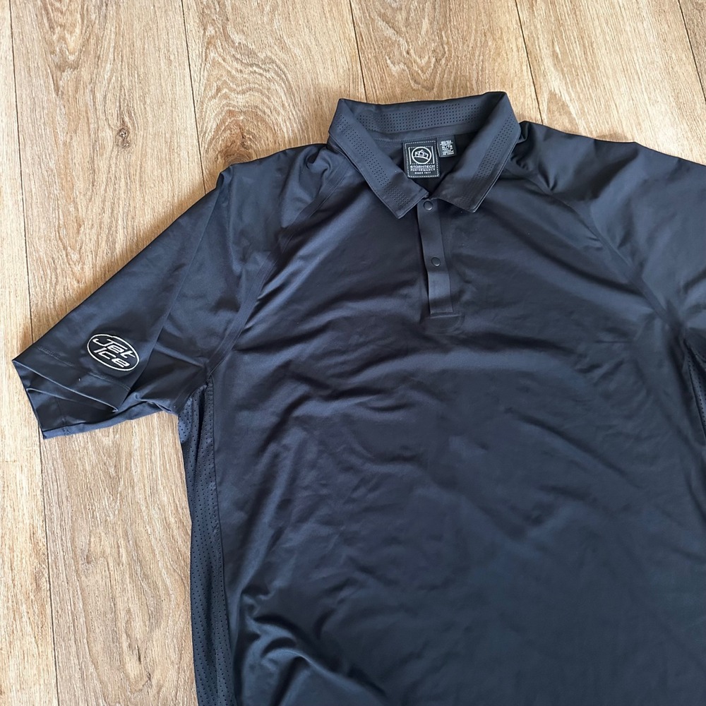 Stormtech Performance H2X Dry Polo Shirt Mens XL Black Jet Ice Logo Stretch